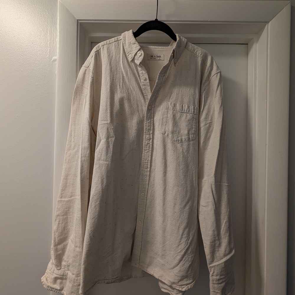 Men's Casual Cream Button Down Shirt